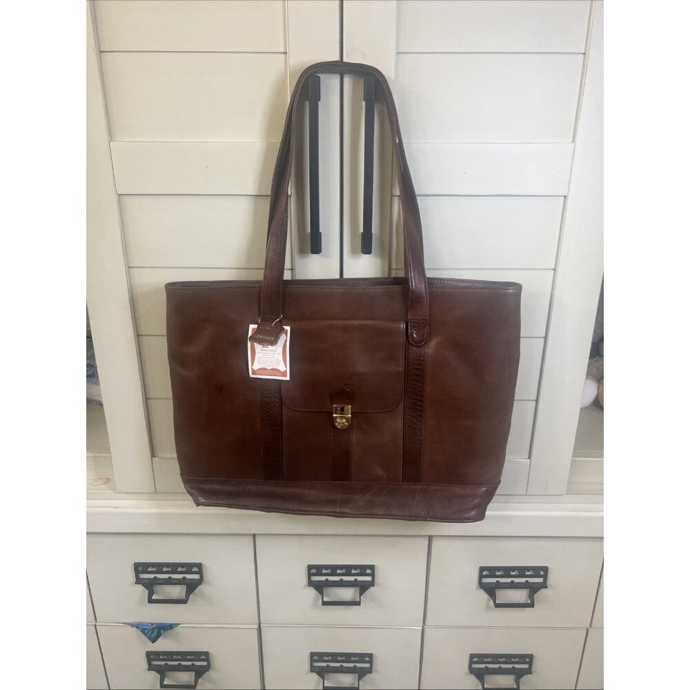 American Hide & Leather Genuine Leather Work Tote, Shoulder Bag, Large Handbag